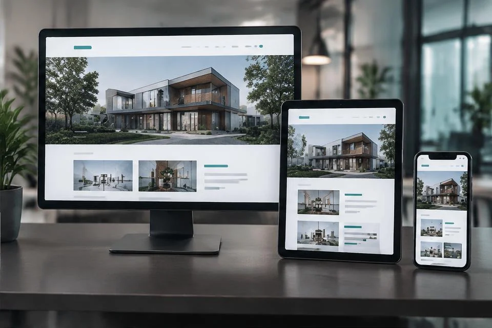 Website adapted to a desktop monitor, tablet and phone