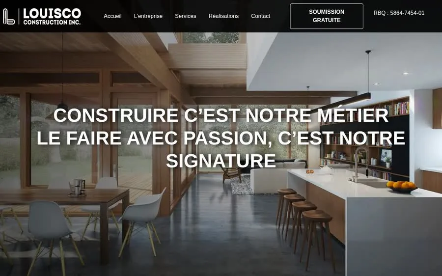 Projet web Louisco Construction - LaFirme Agence Web